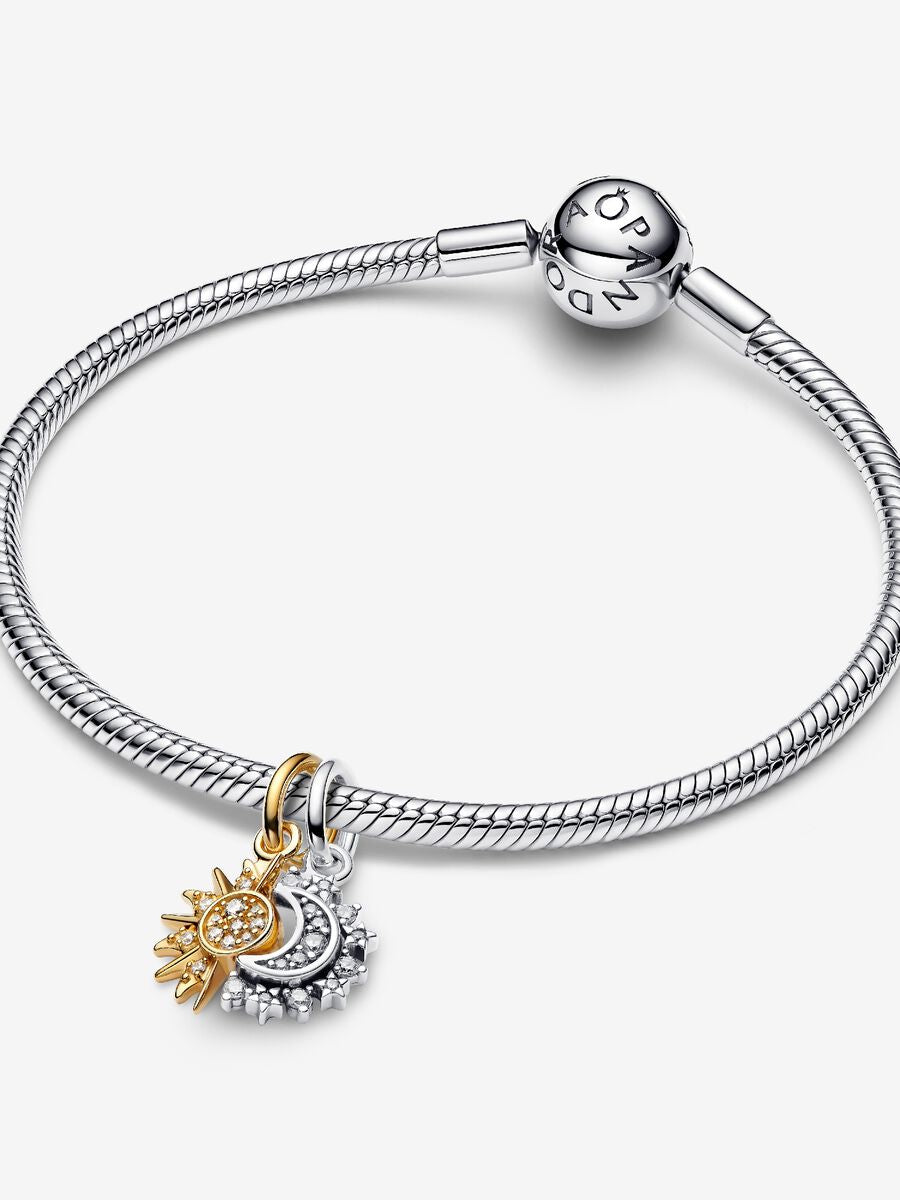 Charm-pendentif séparable Soleil et lune