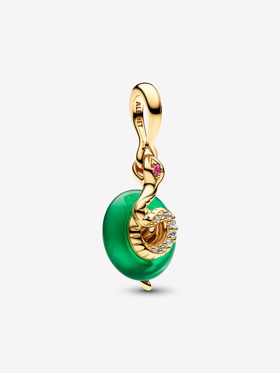Charm-pendentif Serpent en verre de Murano vert