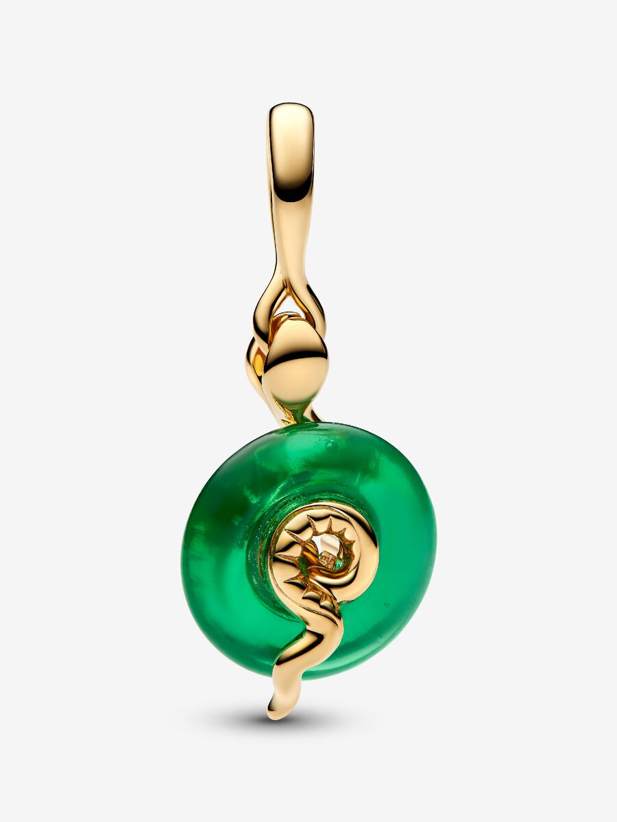 Charm-pendentif Serpent en verre de Murano vert