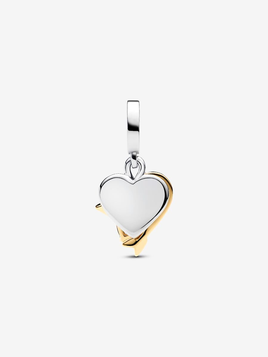 Charm-pendentif double Cœur et flèche à graver