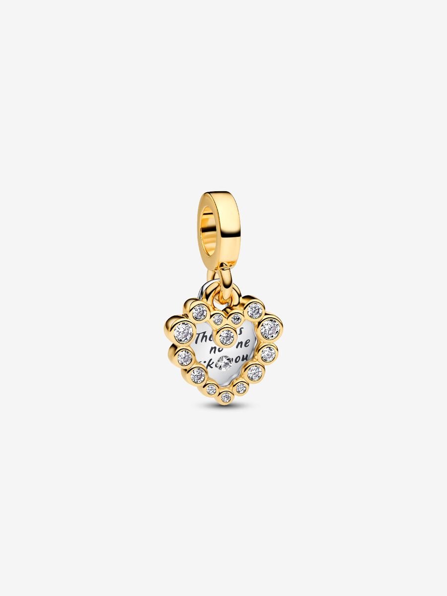 Charm à double pendentifs Cœurs scintillants