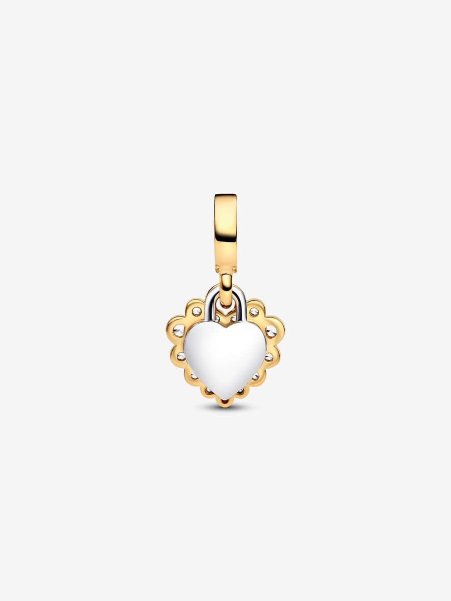 Charm à double pendentifs Cœurs scintillants