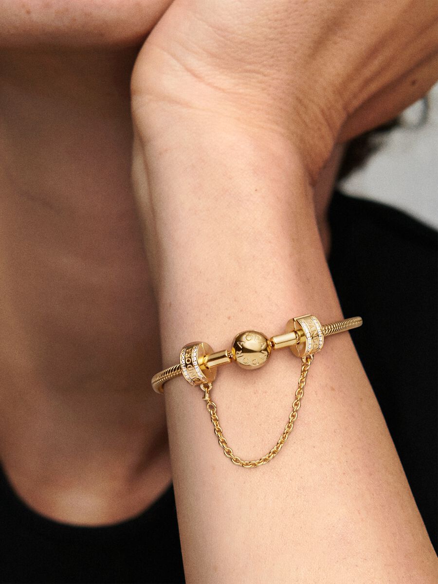 Charm à chaîne de sûreté avec logo Pandora