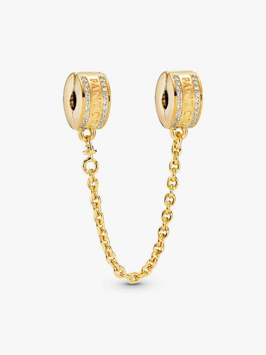 Charm à chaîne de sûreté avec logo Pandora