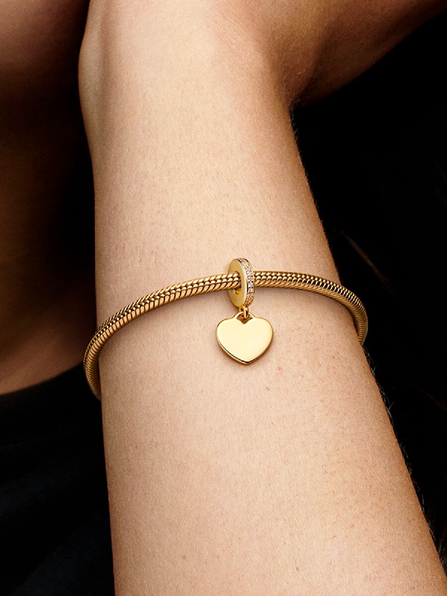 Charm-pendentif Étiquette en forme de cœur à graver