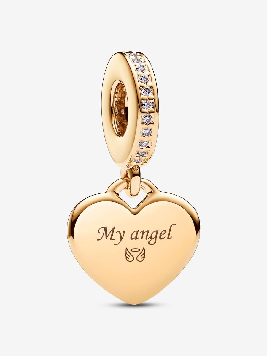 Charm-pendentif Étiquette en forme de cœur à graver