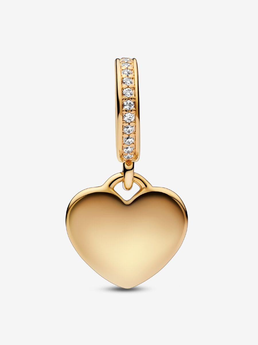 Charm-pendentif Étiquette en forme de cœur à graver