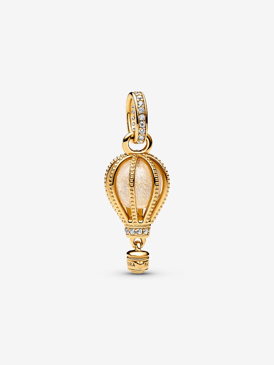 Charm-pendentif Montgolfière transparente scintillante