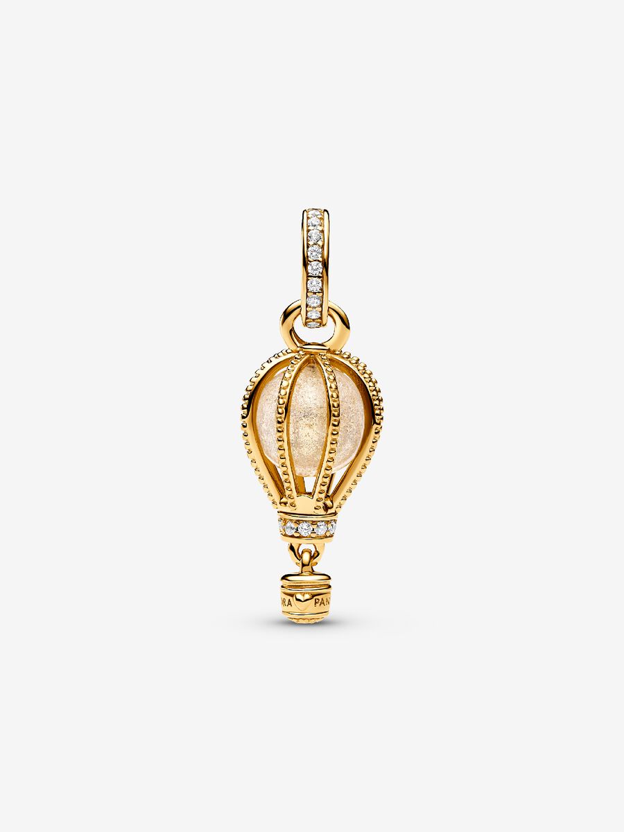 Charm-pendentif Montgolfière transparente scintillante