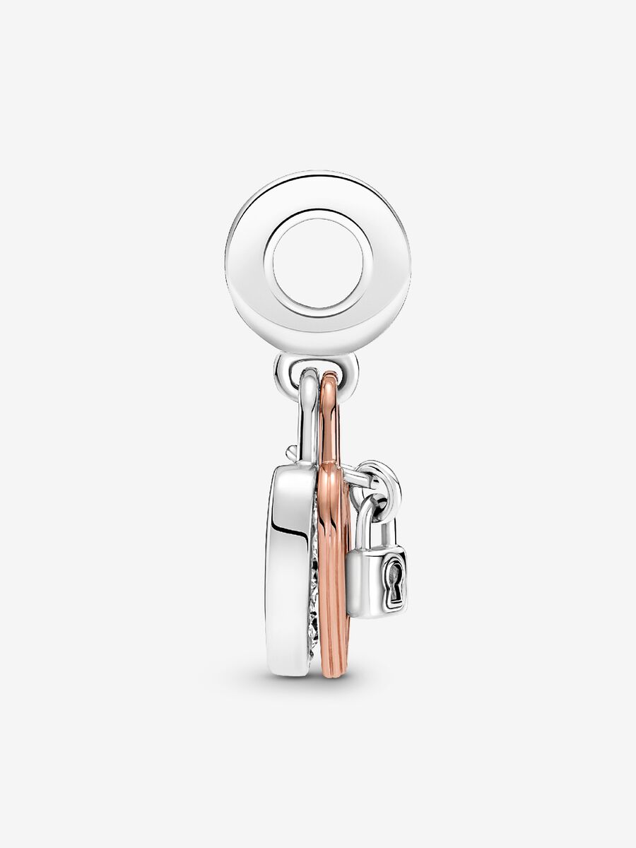 Charm-pendentif double Cadenas et cœur