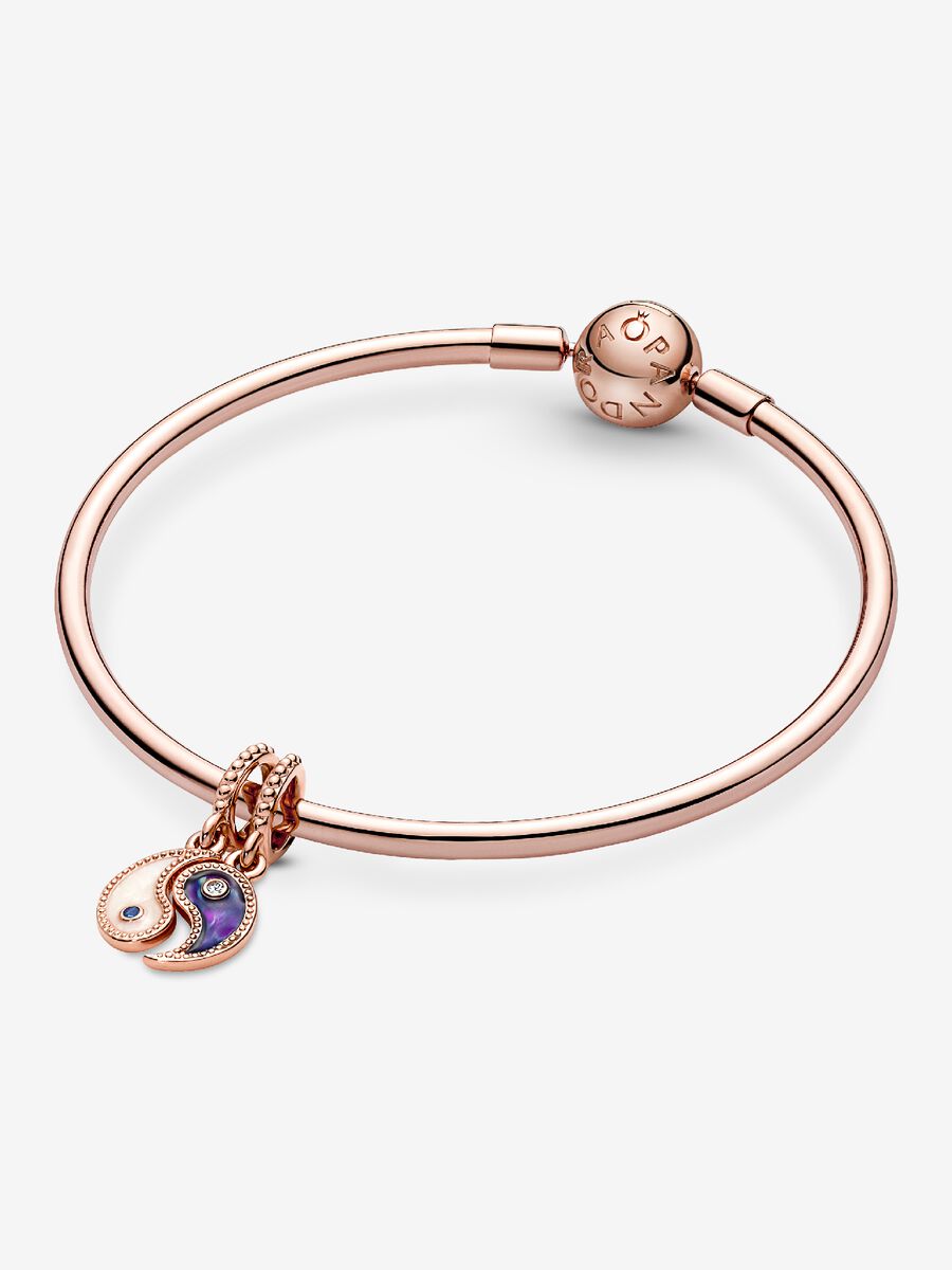 Charm-pendentif séparable Yin et yang scintillant