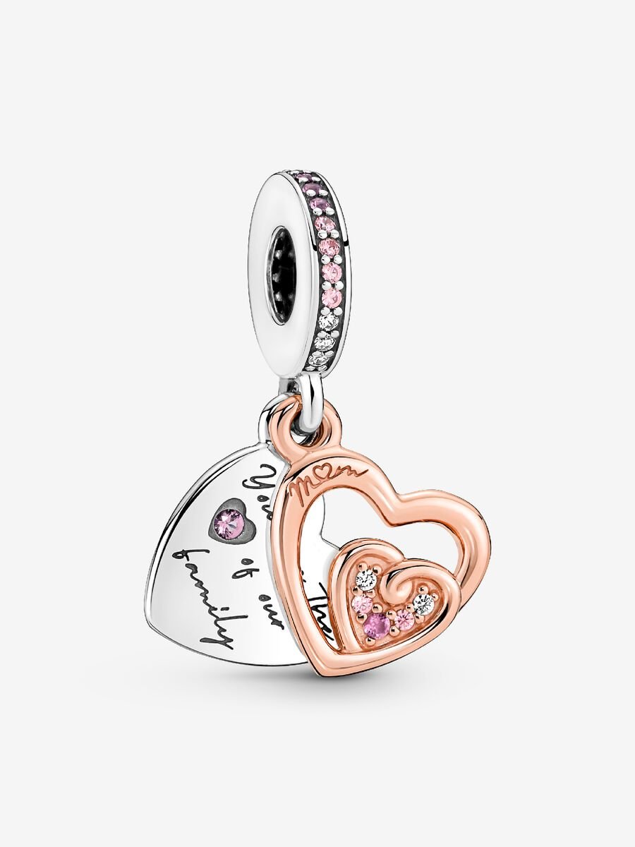 Charm-pendentif double Cœurs entrelacés infini