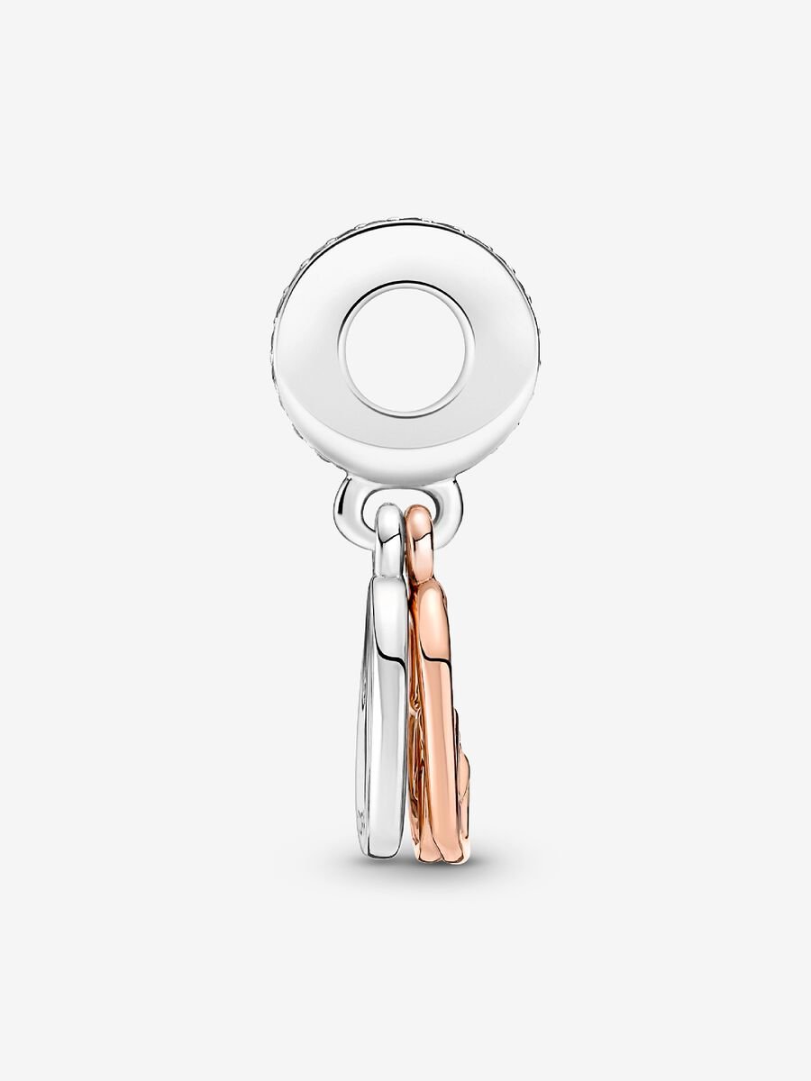 Charm-pendentif double Cœurs entrelacés infini