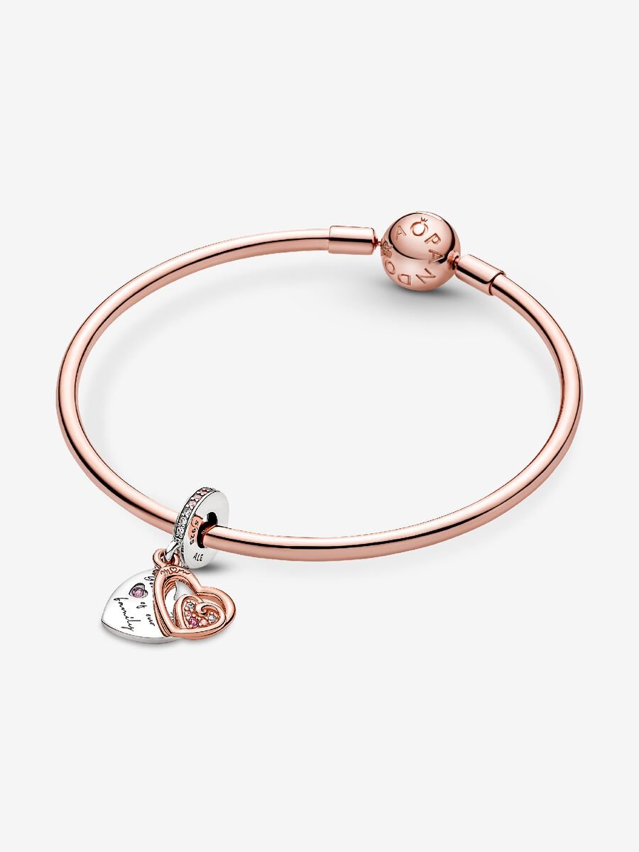 Charm-pendentif double Cœurs entrelacés infini