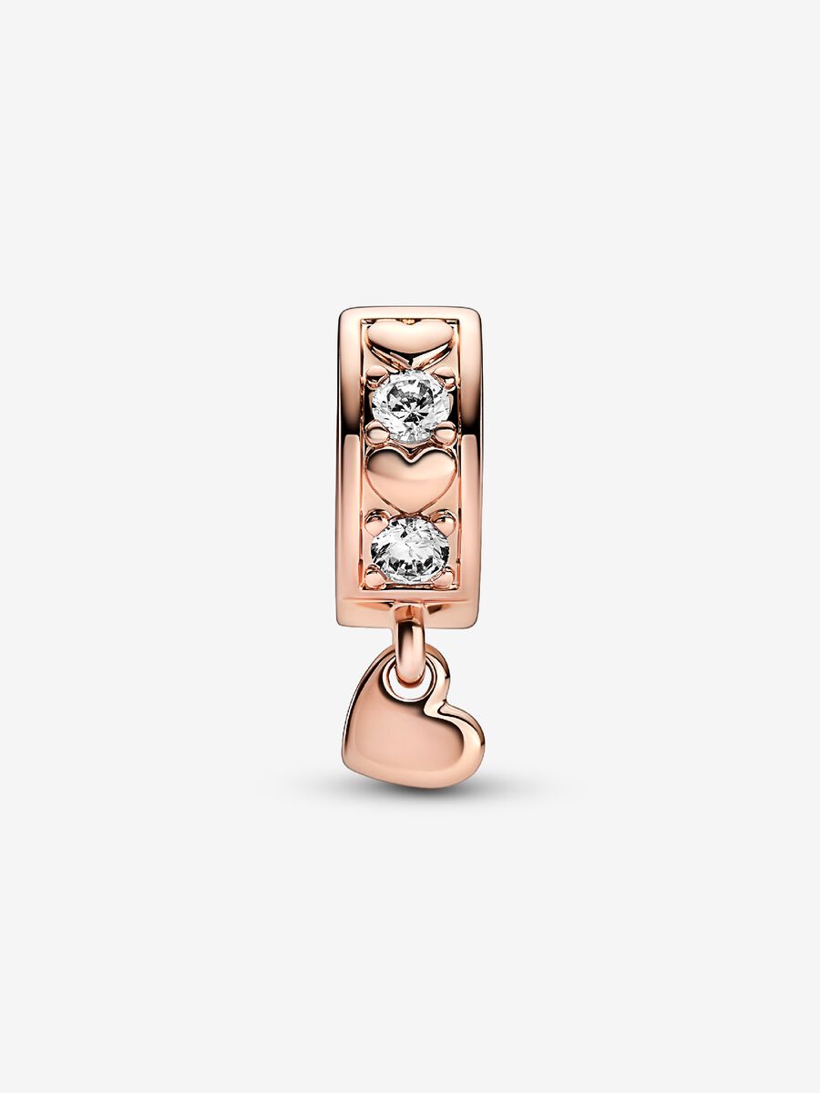 Charm en clip pendentif Cœurs infinis scintillants