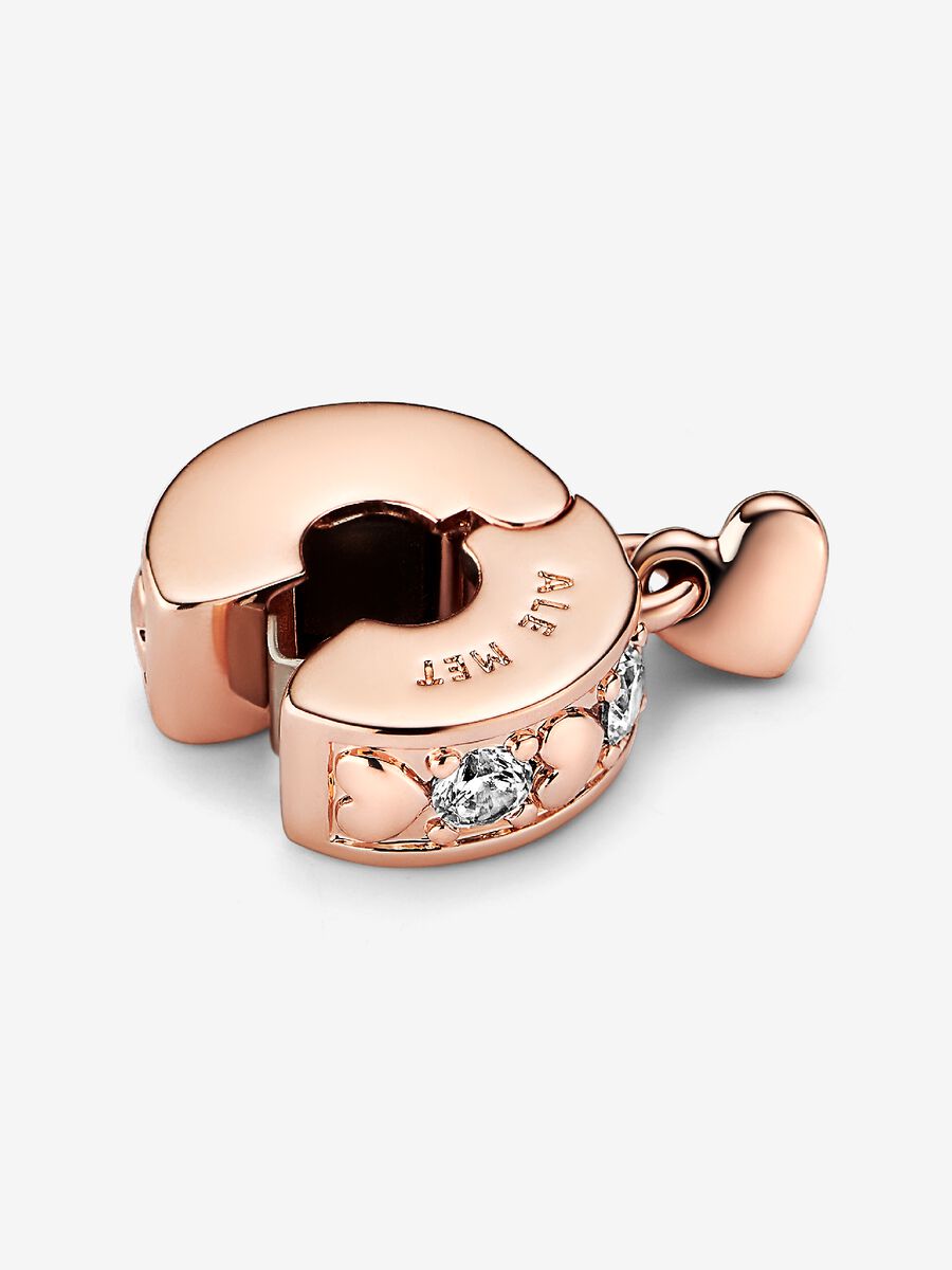 Charm en clip pendentif Cœurs infinis scintillants