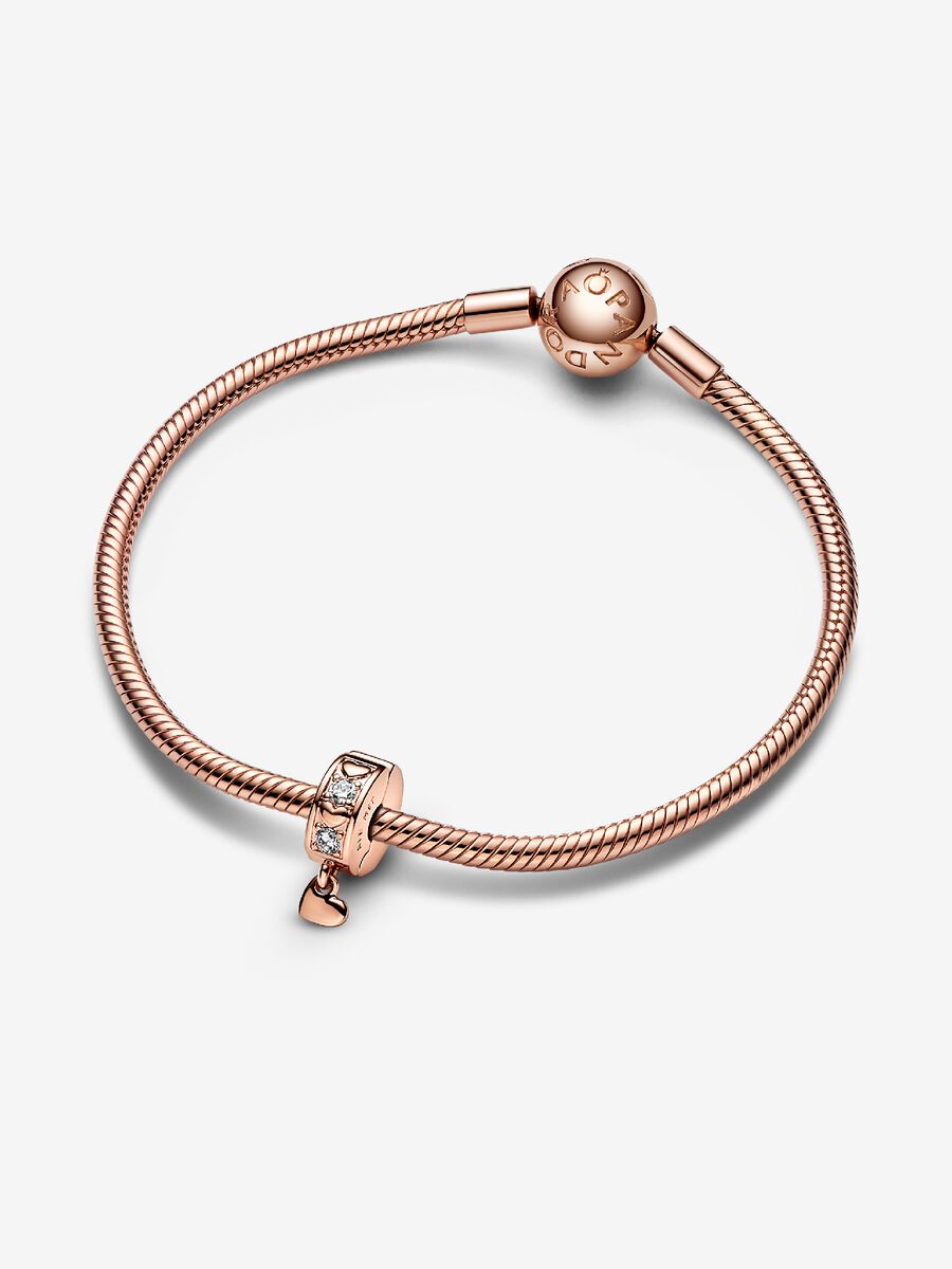 Charm en clip pendentif Cœurs infinis scintillants