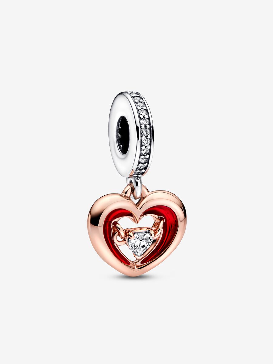 Charm-pendentif Cœur radieux deux-tons