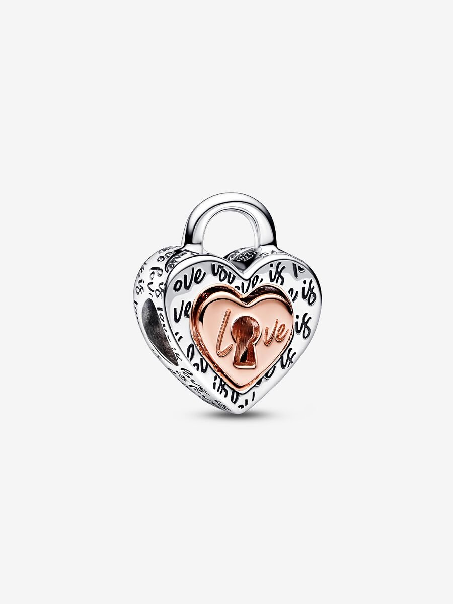 Charm Cadenas séparable cœur deux-tons