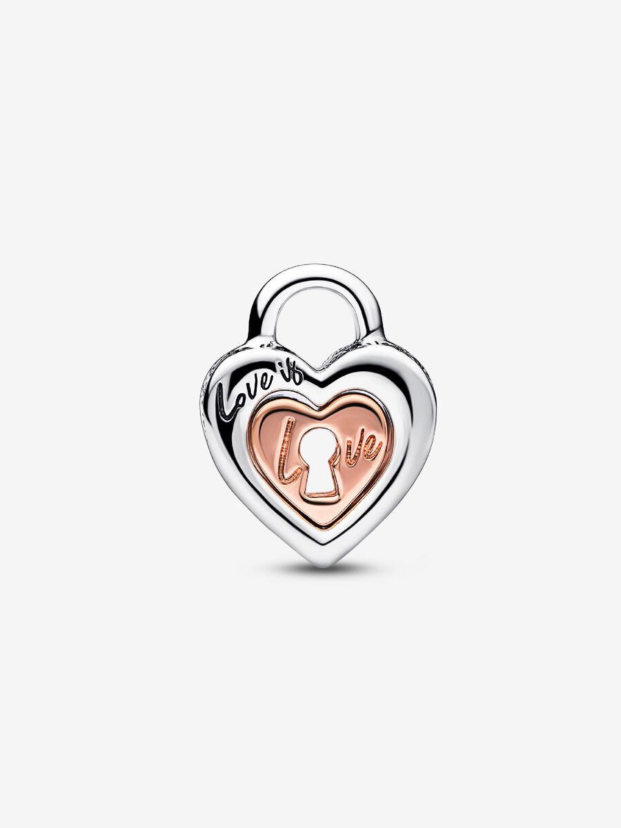 Charm Cadenas séparable cœur deux-tons