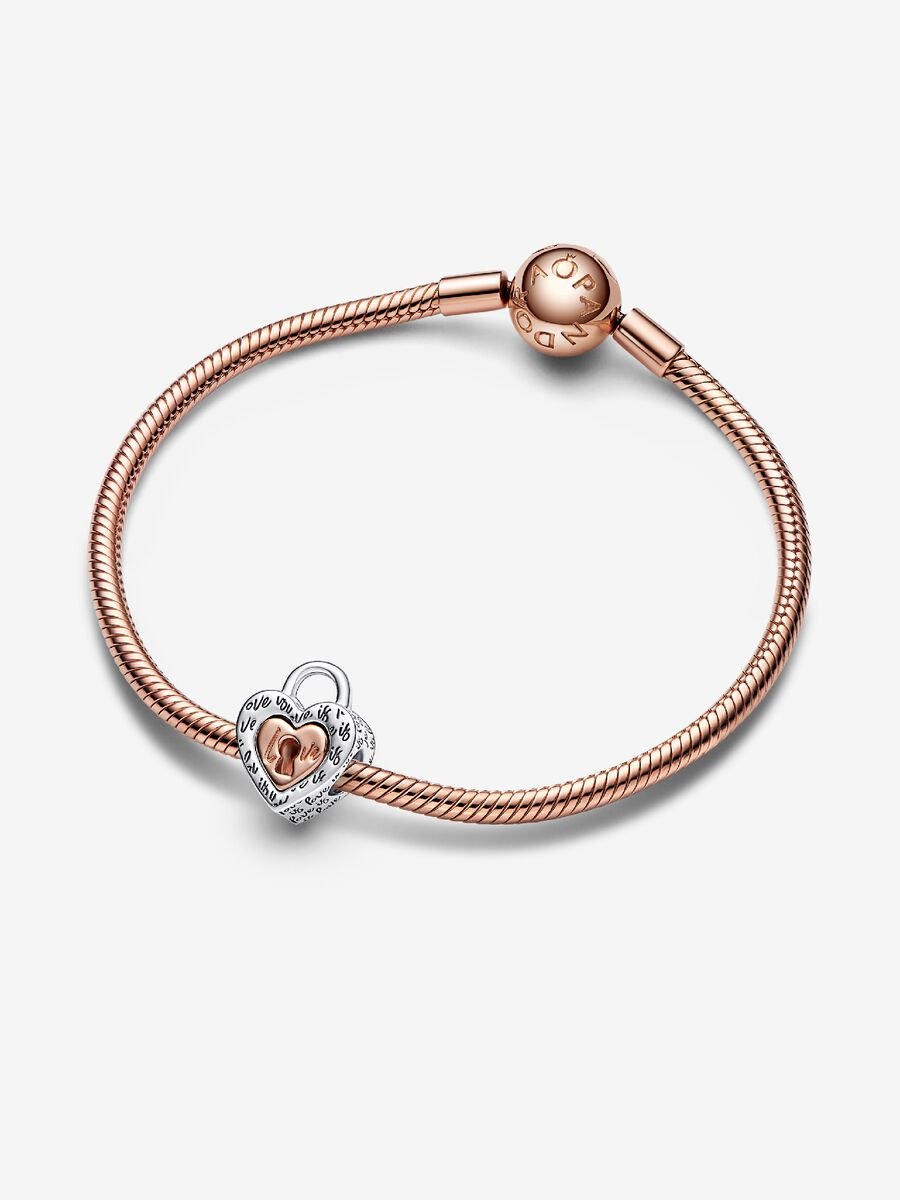 Charm Cadenas séparable cœur deux-tons