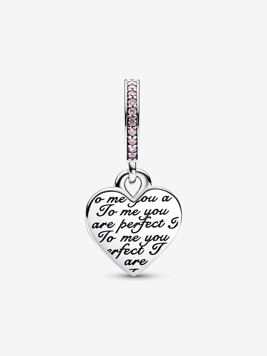 Charm-pendentif Cœur et symbole d’infini deux tons double