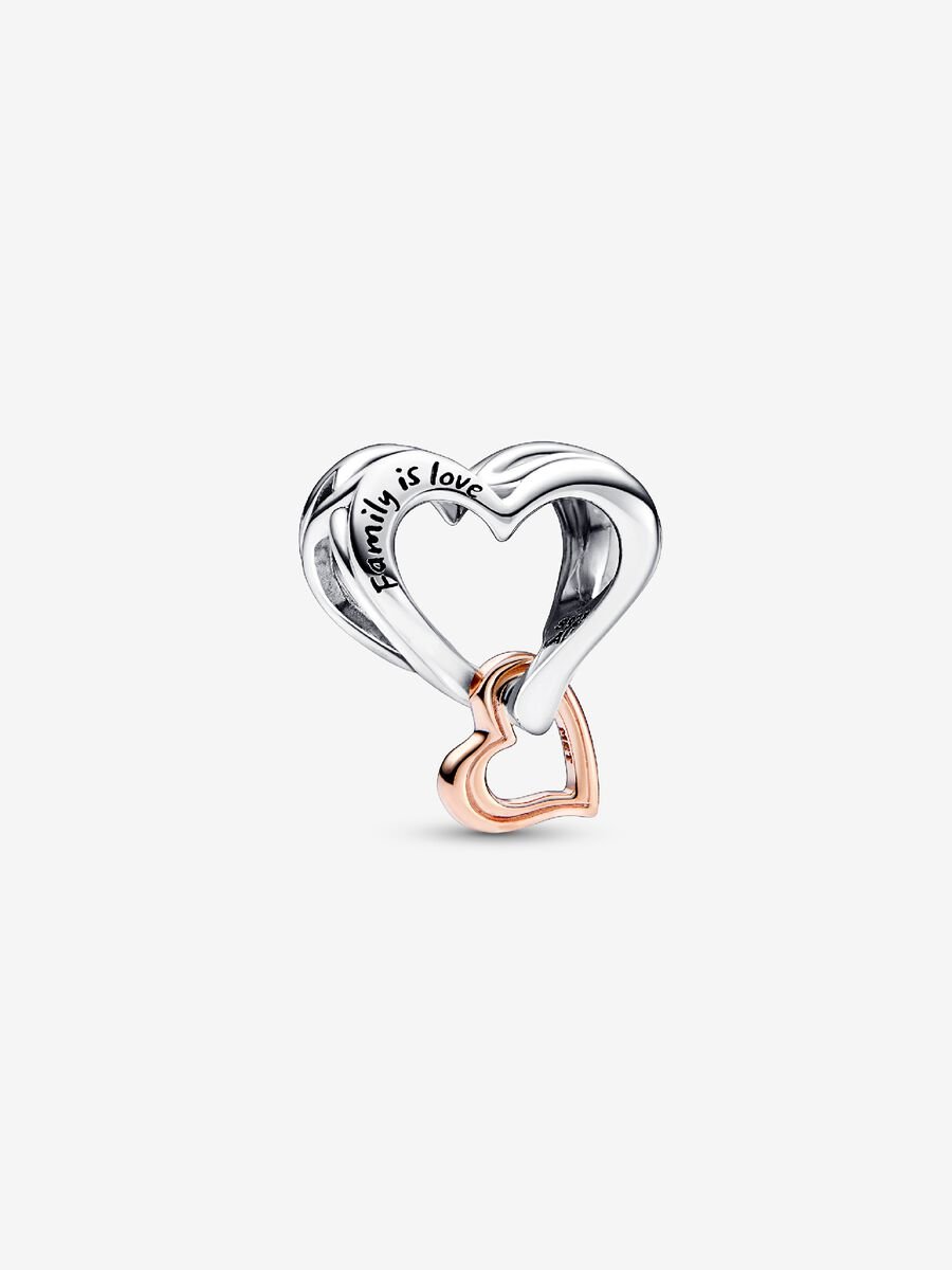 Charm Cœur et symbole d’infini ajourés deux tons