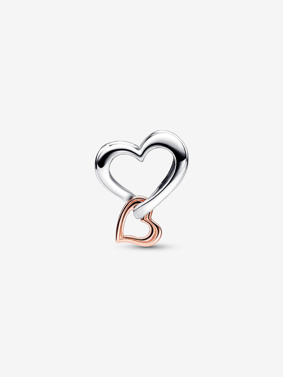 Charm Cœur et symbole d’infini ajourés deux tons