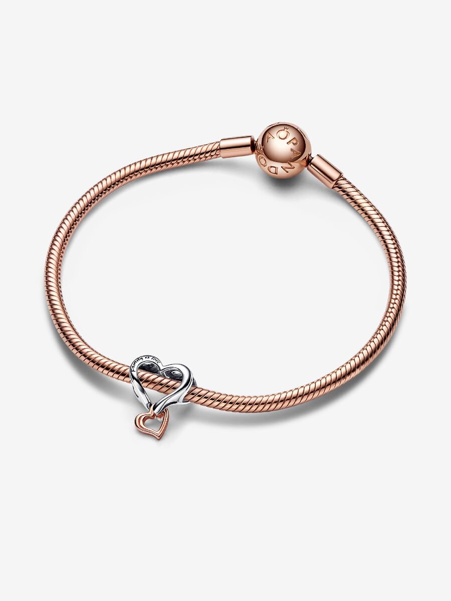 Charm Cœur et symbole d’infini ajourés deux tons