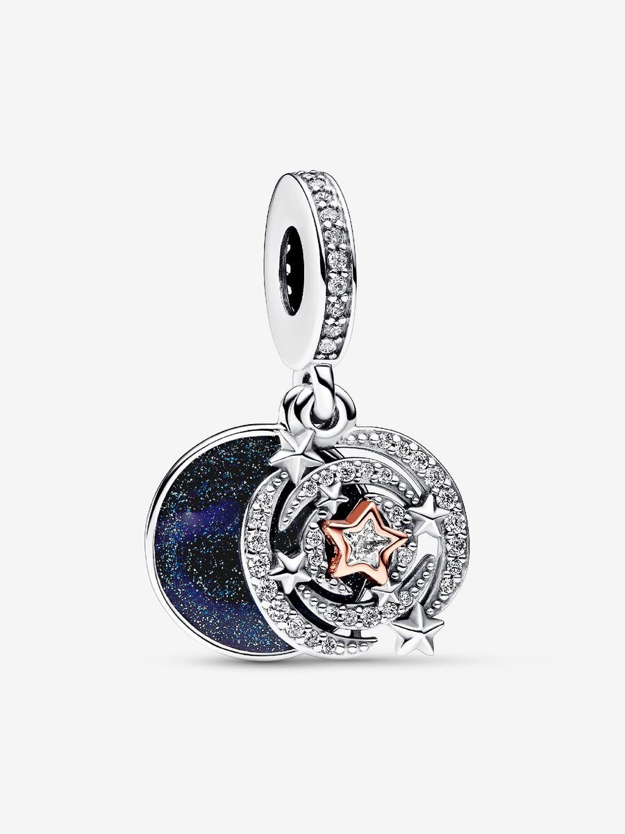 Charm-pendentif double deux-tons Étoile filante