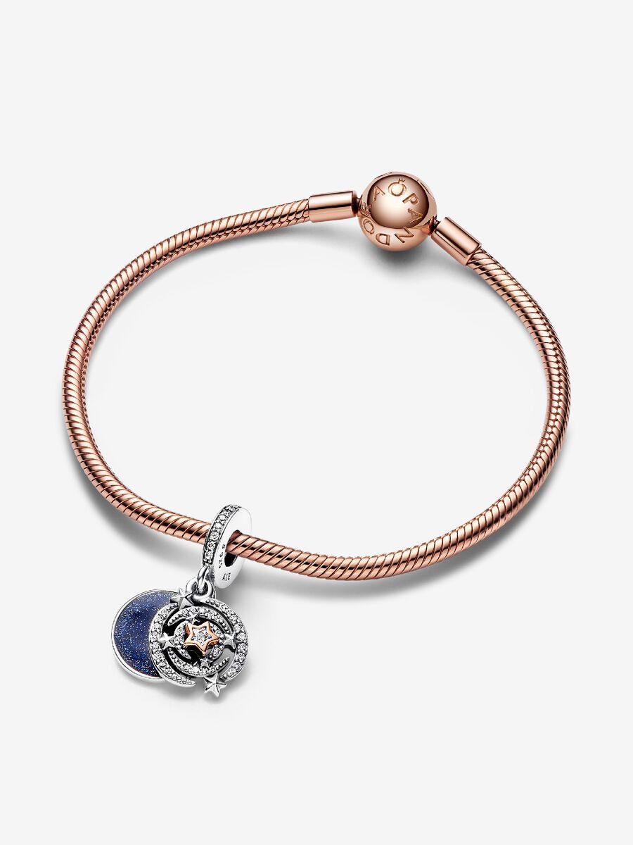 Charm-pendentif double deux-tons Étoile filante