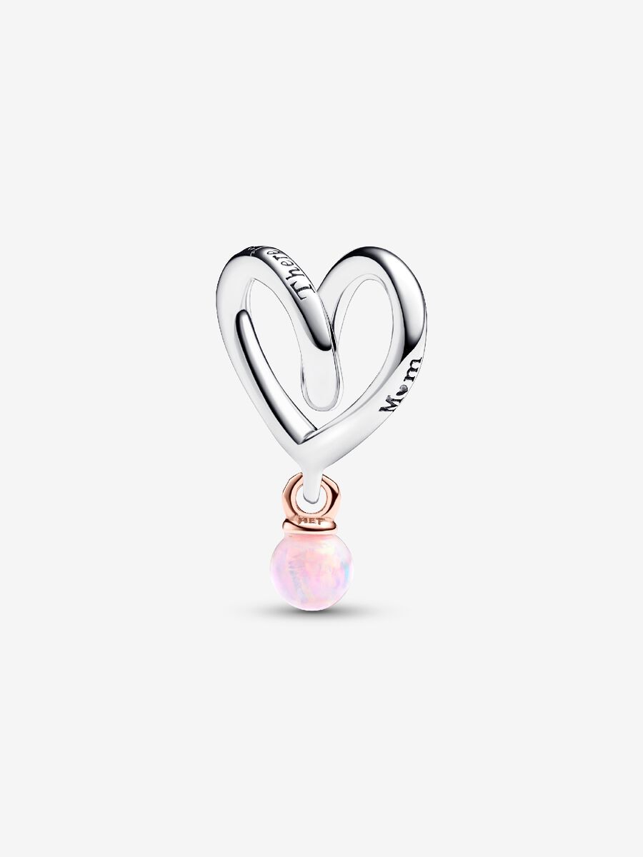 Charm Cœur enveloppé en deux tons