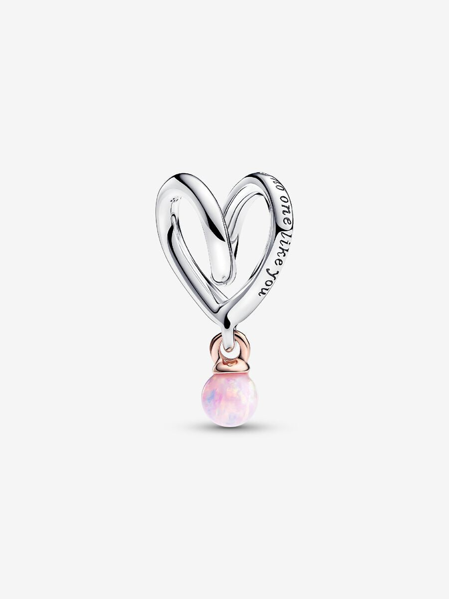 Charm Cœur enveloppé en deux tons