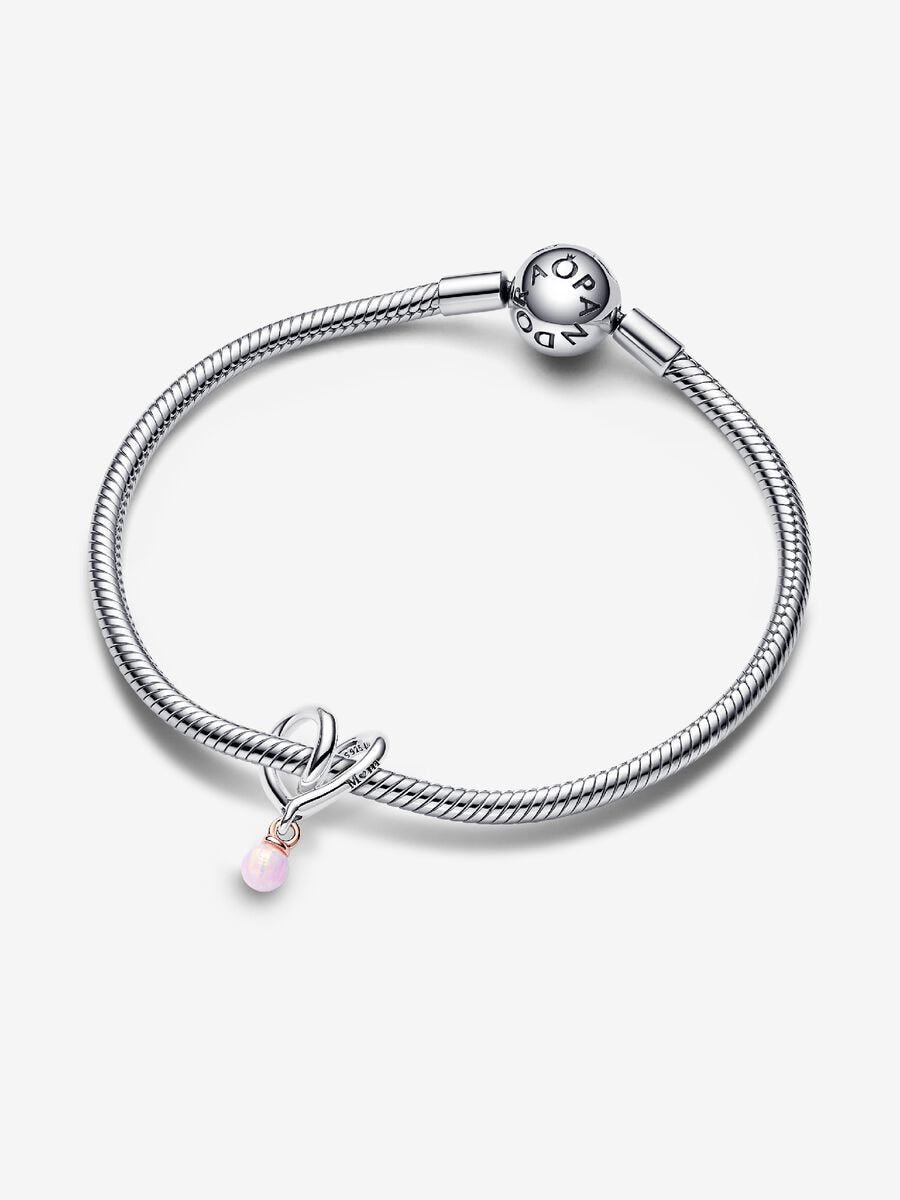 Charm Cœur enveloppé en deux tons