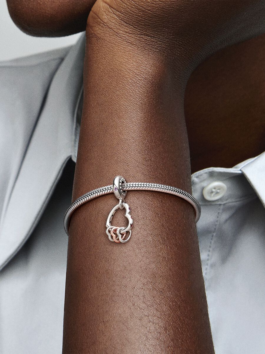 Charm-pendentif Cœur rempli de cœurs