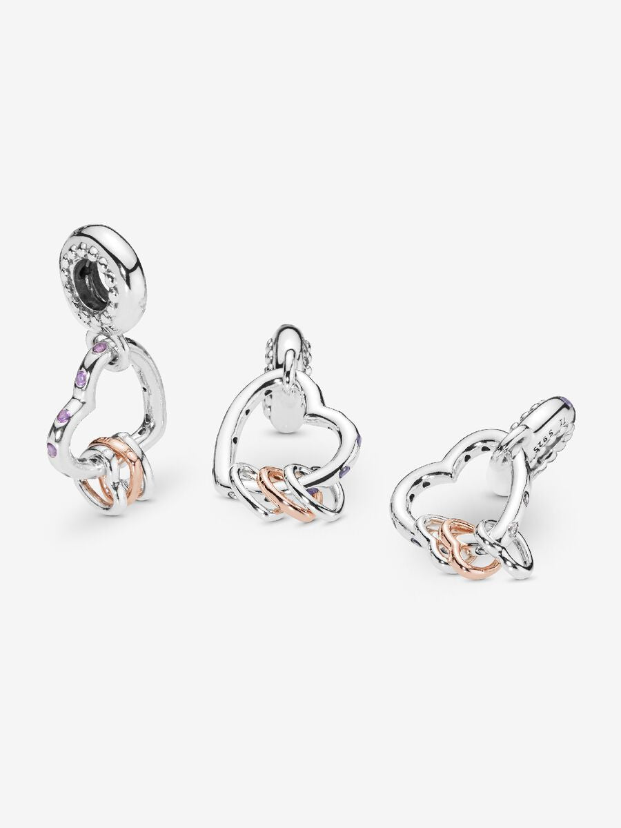 Charm-pendentif Cœur rempli de cœurs