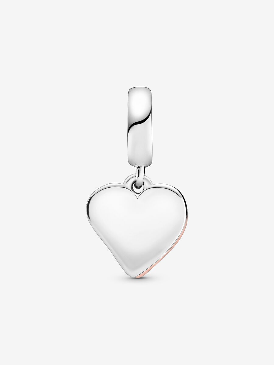 Charm-pendentif en cœur dessiné à main levée scintillante