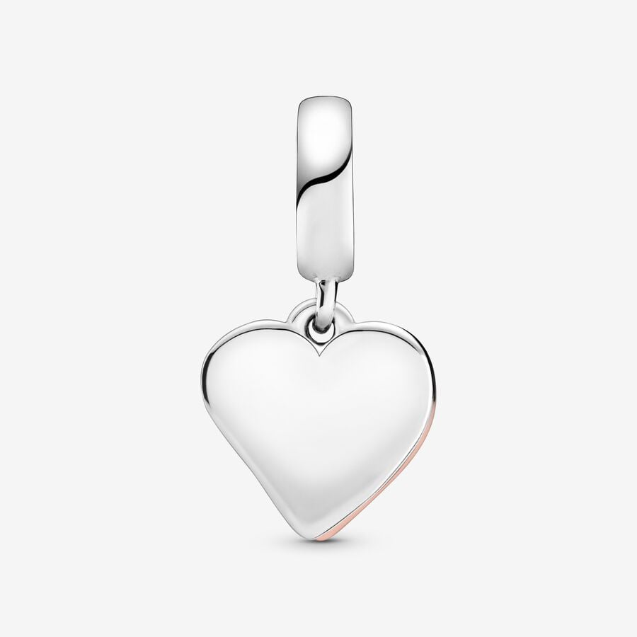 Charm-pendentif en cœur dessiné à main levée scintillante
