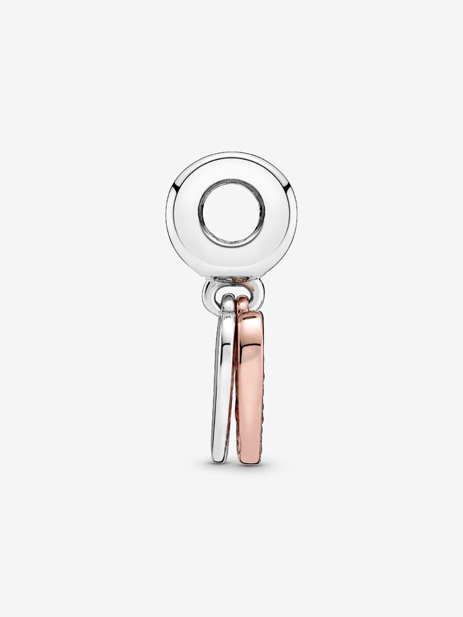Charm-pendentif en cœur dessiné à main levée scintillante