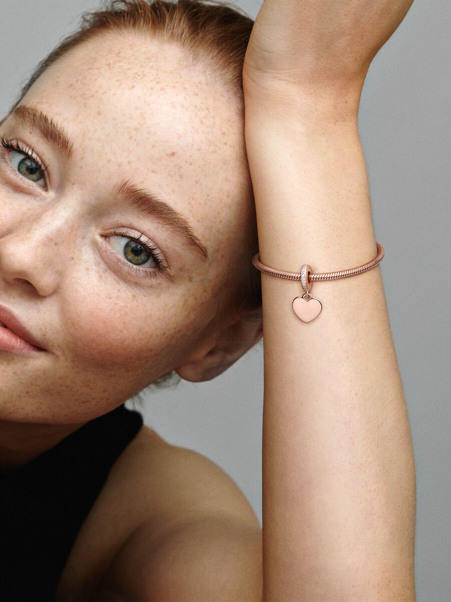 Charm-pendentif Étiquette en forme de cœur à graver