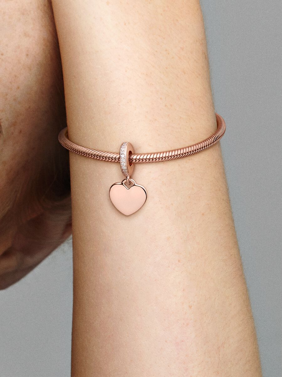 Charm-pendentif Étiquette en forme de cœur à graver