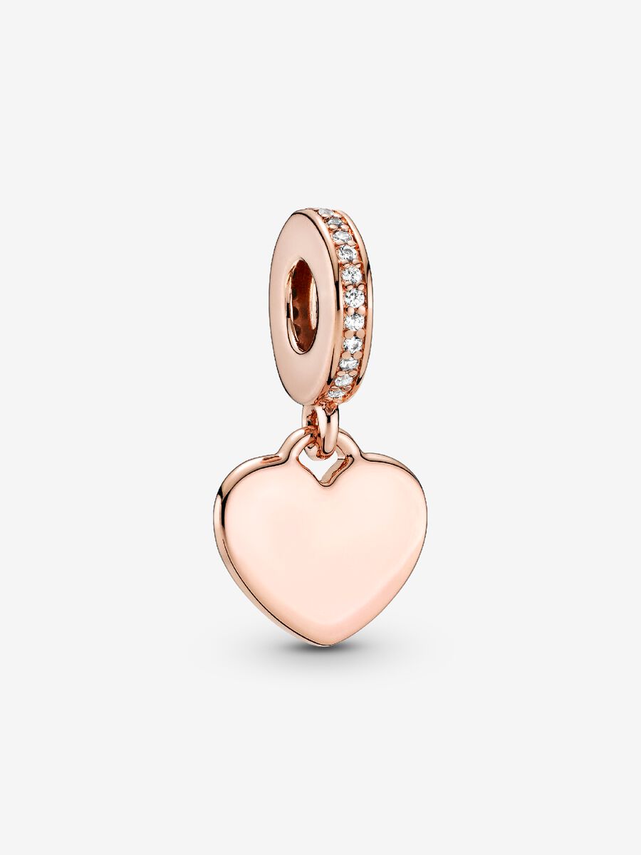 Charm-pendentif Étiquette en forme de cœur à graver