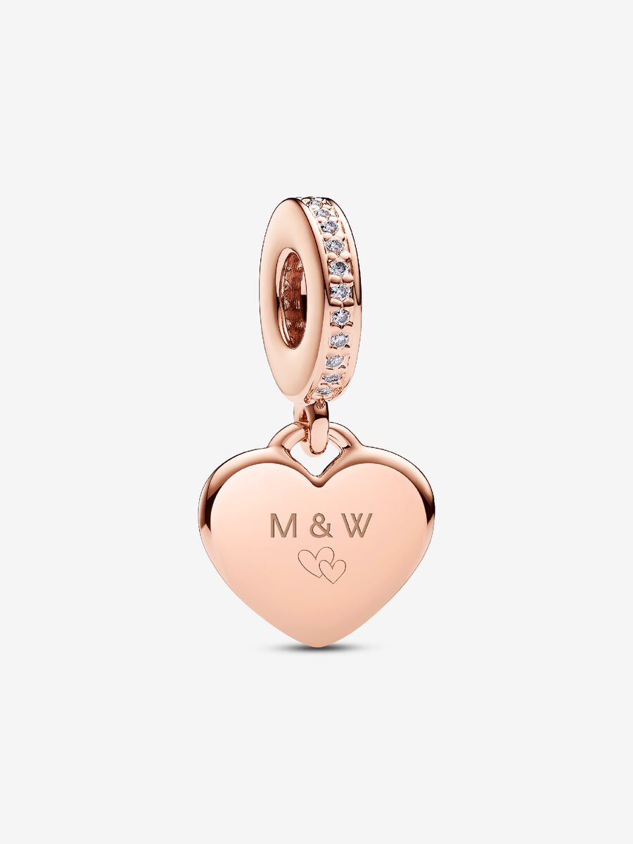 Charm-pendentif Étiquette en forme de cœur à graver