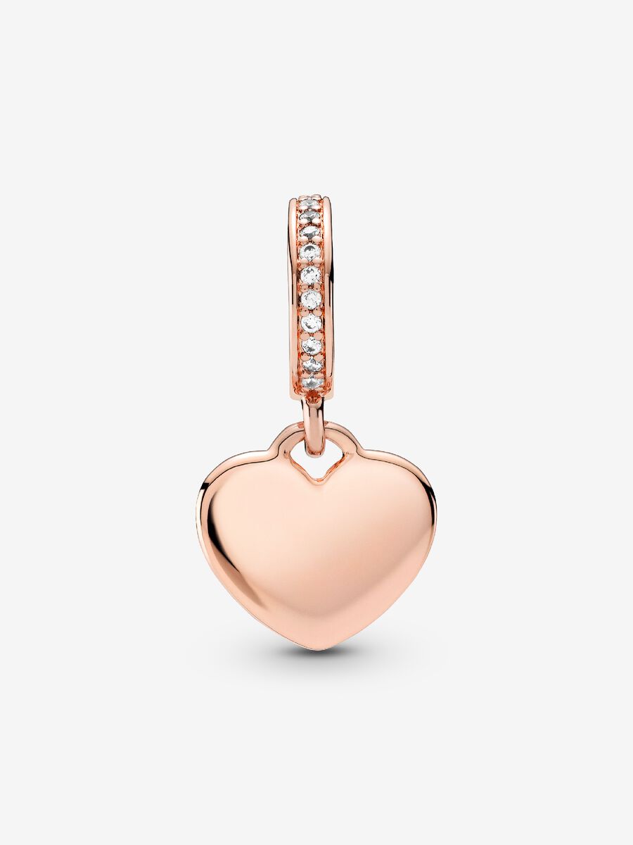 Charm-pendentif Étiquette en forme de cœur à graver