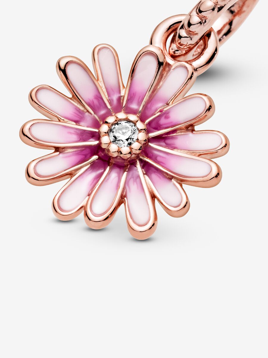 Charm-pendentif Marguerite rose