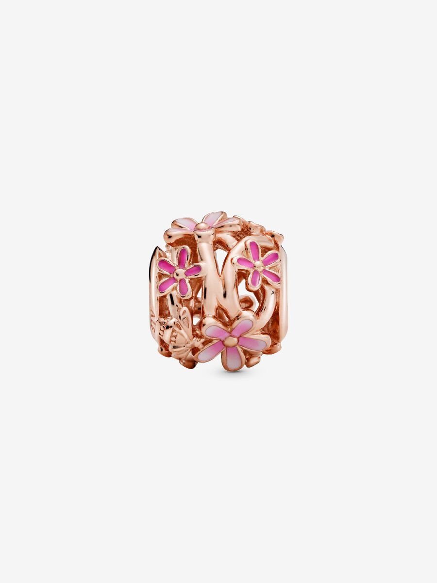 Charm ajouté Marguerites roses