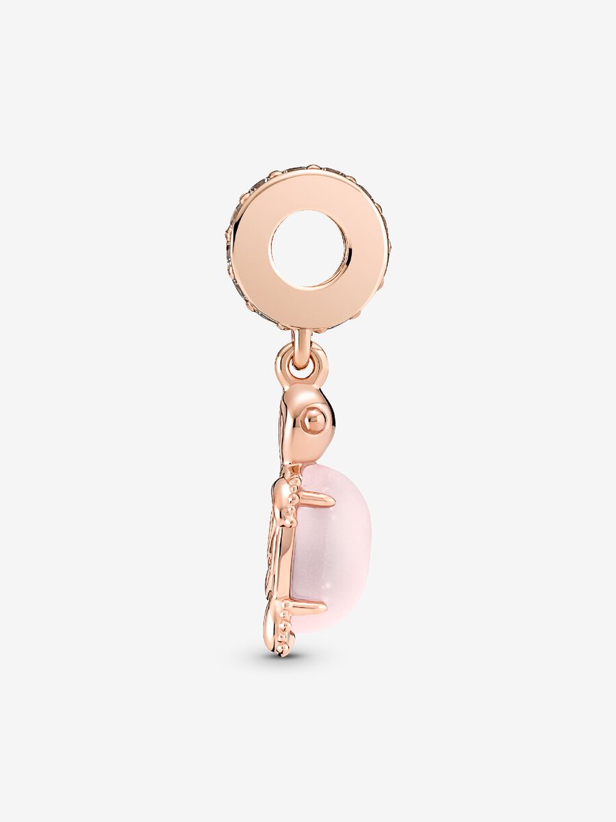 Charm-pendentif Tortue de mer rose en verre de Murano