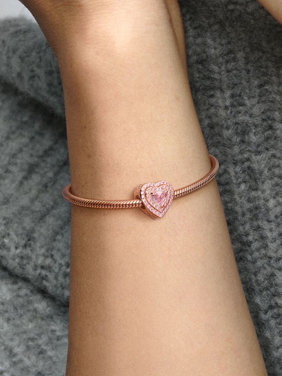 Charm Cœur scintillant en relief
