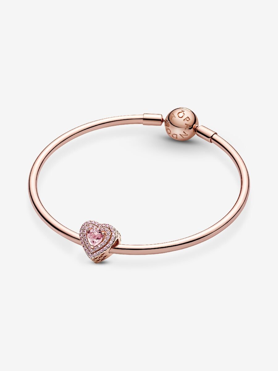 Charm Cœur scintillant en relief