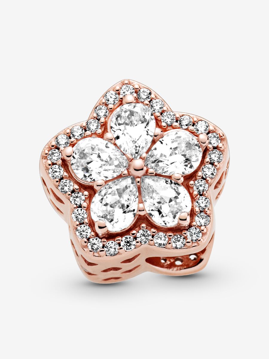 Charm pavé Flocon de neige scintillant